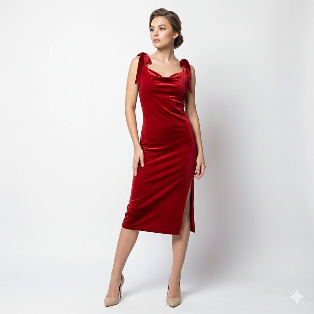 Band of Gypsies Velvet Dress Womens XS Red Cocktail Slip Stretch
